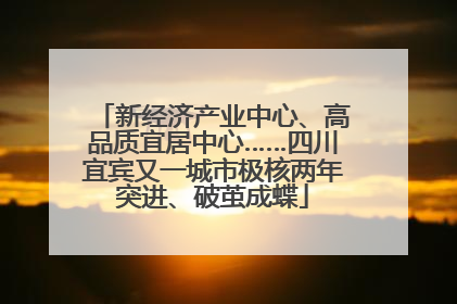 新经济产业中心、高品质宜居中心……四川宜宾又一城市极核两年突进、破茧成蝶