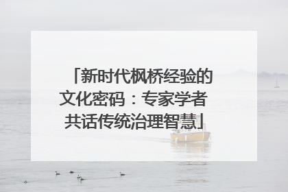 新时代枫桥经验的文化密码：专家学者共话传统治理智慧