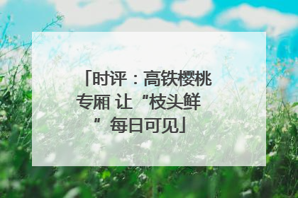 时评：高铁樱桃专厢 让“枝头鲜”每日可见