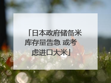日本政府储备米库存量告急 或考虑进口大米