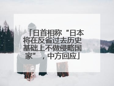 日首相称“日本将在反省过去历史基础上不做侵略国家”，中方回应