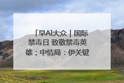 早AI大众｜国际禁毒日 致敬禁毒英雄；中情局：伊关键核设施被摧毁