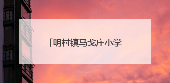 明村镇马戈庄小学——立德树人育桃李，创新发展谱华章
