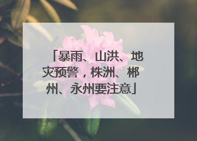 暴雨、山洪、地灾预警，株洲、郴州、永州要注意