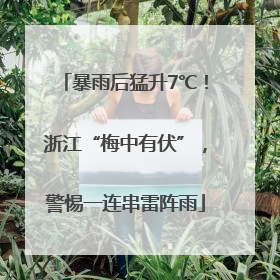 暴雨后猛升7℃！浙江“梅中有伏”，警惕一连串雷阵雨