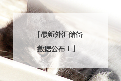 最新外汇储备数据公布！