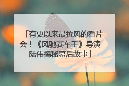 有史以来最拉风的看片会！《风驰赛车手》导演陆伟揭秘幕后故事