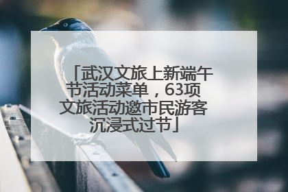 武汉文旅上新端午节活动菜单，63项文旅活动邀市民游客沉浸式过节