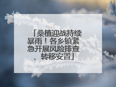 桑植迎战持续暴雨！各乡镇紧急开展风险排查、转移安置