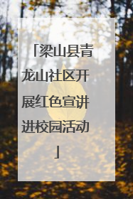 梁山县青龙山社区开展红色宣讲进校园活动