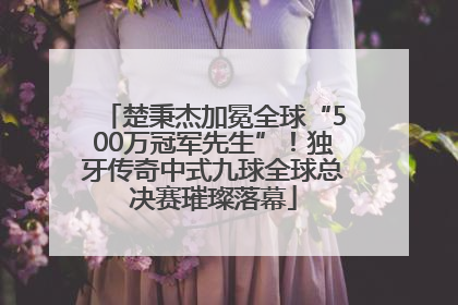 楚秉杰加冕全球“500万冠军先生”！独牙传奇中式九球全球总决赛璀璨落幕