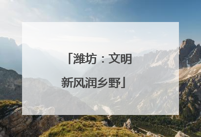 潍坊：文明新风润乡野
