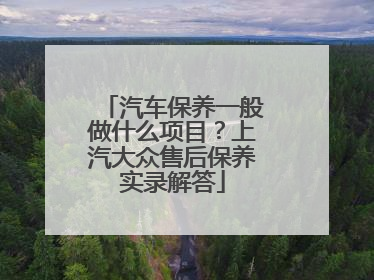 汽车保养一般做什么项目？上汽大众售后保养实录解答