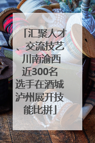 汇聚人才、交流技艺 川南渝西近300名选手在酒城泸州展开技能比拼