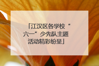 江汉区各学校“六一”少先队主题活动精彩纷呈