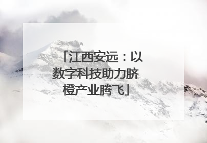 江西安远：以数字科技助力脐橙产业腾飞