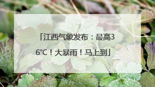 江西气象发布：最高36℃！大暴雨！马上到