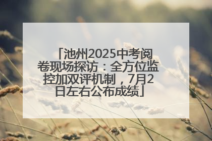 池州2025中考阅卷现场探访：全方位监控加双评机制，7月2日左右公布成绩