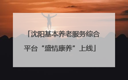 沈阳基本养老服务综合平台“盛情康养”上线