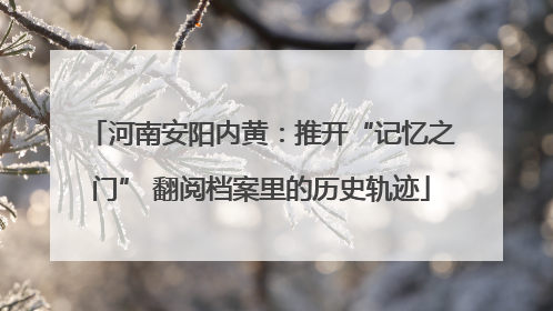 河南安阳内黄：推开“记忆之门” 翻阅档案里的历史轨迹
