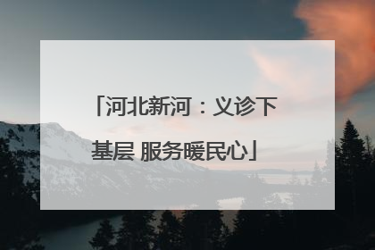 河北新河：义诊下基层 服务暖民心