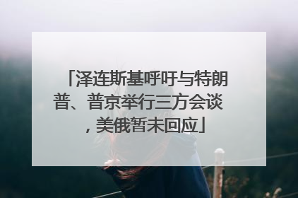 泽连斯基呼吁与特朗普、普京举行三方会谈，美俄暂未回应