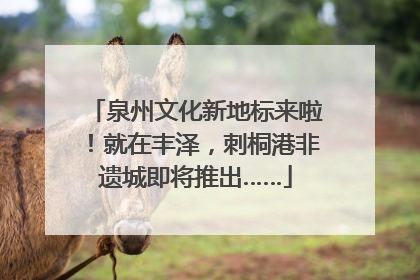 泉州文化新地标来啦！就在丰泽，刺桐港非遗城即将推出……