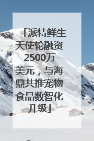 派特鲜生天使轮融资2500万美元，与海鼎共推宠物食品数智化升级