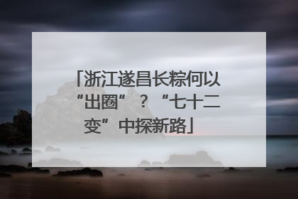 浙江遂昌长粽何以“出圈”？“七十二变”中探新路