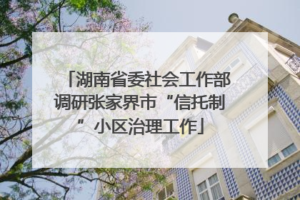 湖南省委社会工作部调研张家界市“信托制”小区治理工作