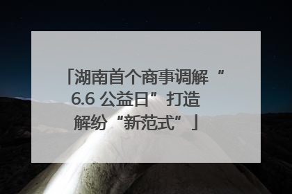 湖南首个商事调解“6.6 公益日”打造解纷“新范式”