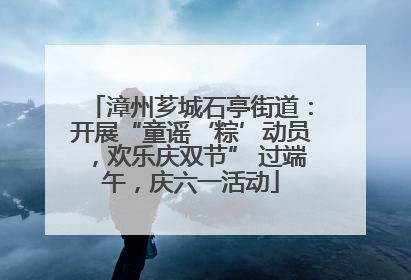 漳州芗城石亭街道：开展“童谣‘粽’动员，欢乐庆双节” 过端午，庆六一活动