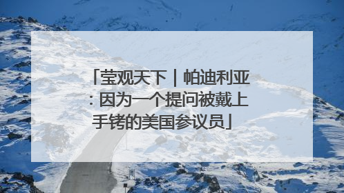 莹观天下｜帕迪利亚：因为一个提问被戴上手铐的美国参议员