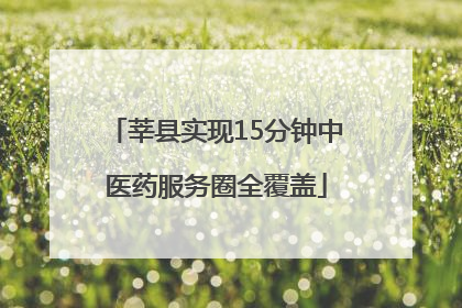 莘县实现15分钟中医药服务圈全覆盖