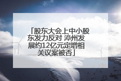 股东大会上中小股东发力反对 漳州发展约12亿元定增相关议案被否