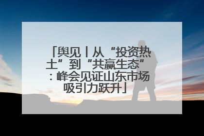 舆见丨从“投资热土”到“共赢生态”：峰会见证山东市场吸引力跃升