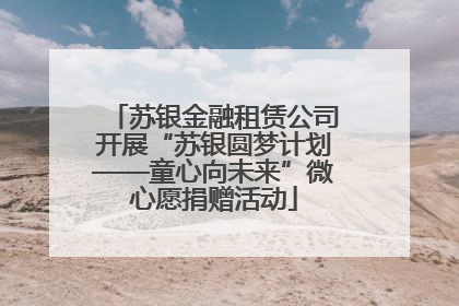 苏银金融租赁公司开展“苏银圆梦计划——童心向未来”微心愿捐赠活动
