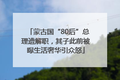 蒙古国“80后”总理遭解职，其子此前被曝生活奢华引众怒