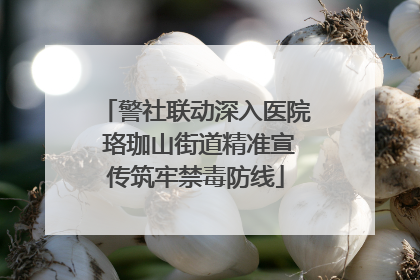 警社联动深入医院 珞珈山街道精准宣传筑牢禁毒防线