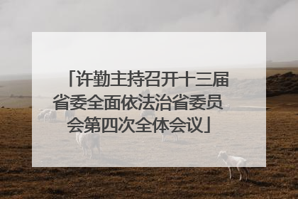 许勤主持召开十三届省委全面依法治省委员会第四次全体会议