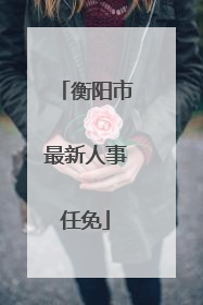 衡阳市最新人事任免