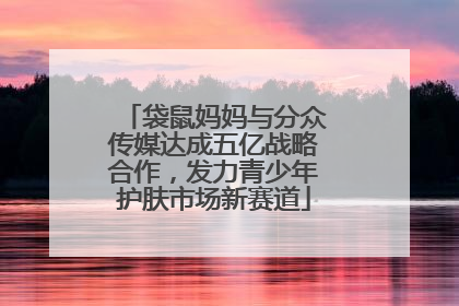 袋鼠妈妈与分众传媒达成五亿战略合作，发力青少年护肤市场新赛道