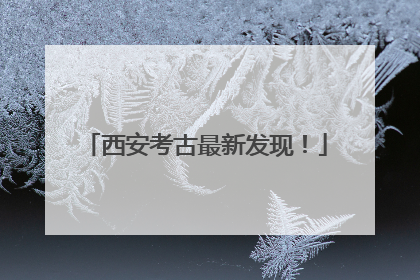 西安考古最新发现！