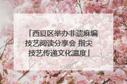 西夏区举办非遗麻编技艺阅读分享会 指尖技艺传递文化温度