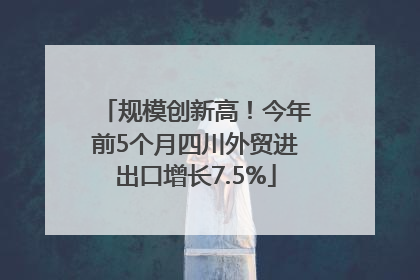 规模创新高！今年前5个月四川外贸进出口增长7.5%