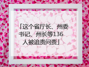 这个省厅长、州委书记、州长等136人被追责问责