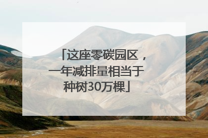 这座零碳园区，一年减排量相当于种树30万棵