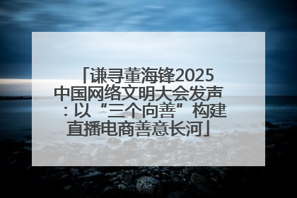 谦寻董海锋2025中国网络文明大会发声：以“三个向善”构建直播电商善意长河