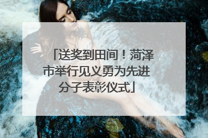 送奖到田间！菏泽市举行见义勇为先进分子表彰仪式