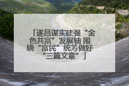 遂昌谋实建强“金色共富”发展轴 围绕“富民”统筹做好“三篇文章”